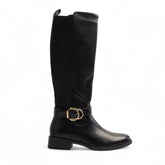 Europeon Union Women Black Leather Boot #3197